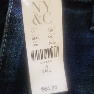 New York & Company Size 8 Blue Mid Rise Jean